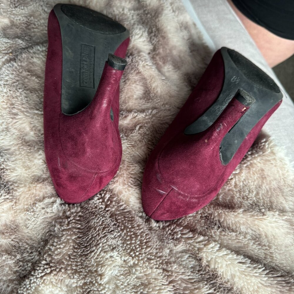 EUC Comfort Plus by Predictions Burgundy Suede Stiletto Sz 8.5 - Picture 5 of 6